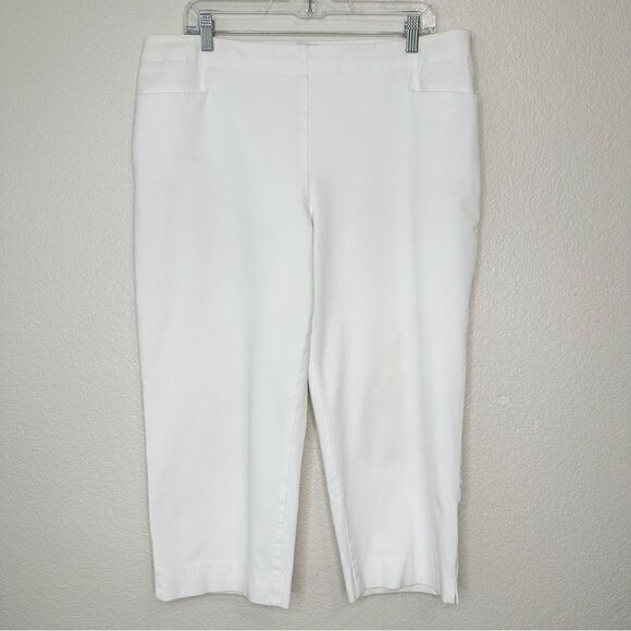 Talbots Heritage White Pull On Cropped Pants - Picture 1 of 11